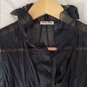 Sheer Black MIU MIU Blouse